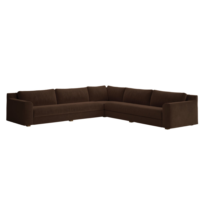 Elevate 126" Corner Sectional, Chocolate Recycled Velvet