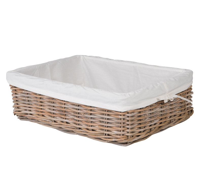Panier en rotin Ayriauna, Grand - H 8,5 po x l 26 po x P 21 po