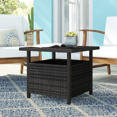 Mercedes Square Outdoor Side Table Umbrella Hole , 22 " W 22 " D