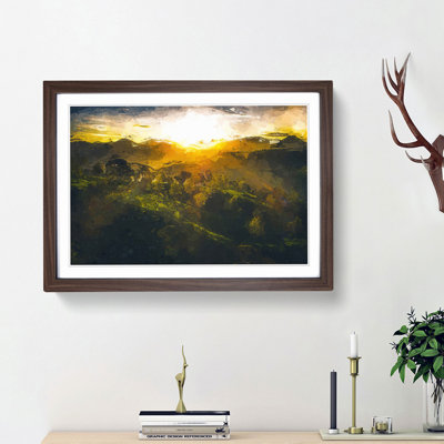 Sunlight over the Countryside in Abstract - Picture Frame Graphic Art Print