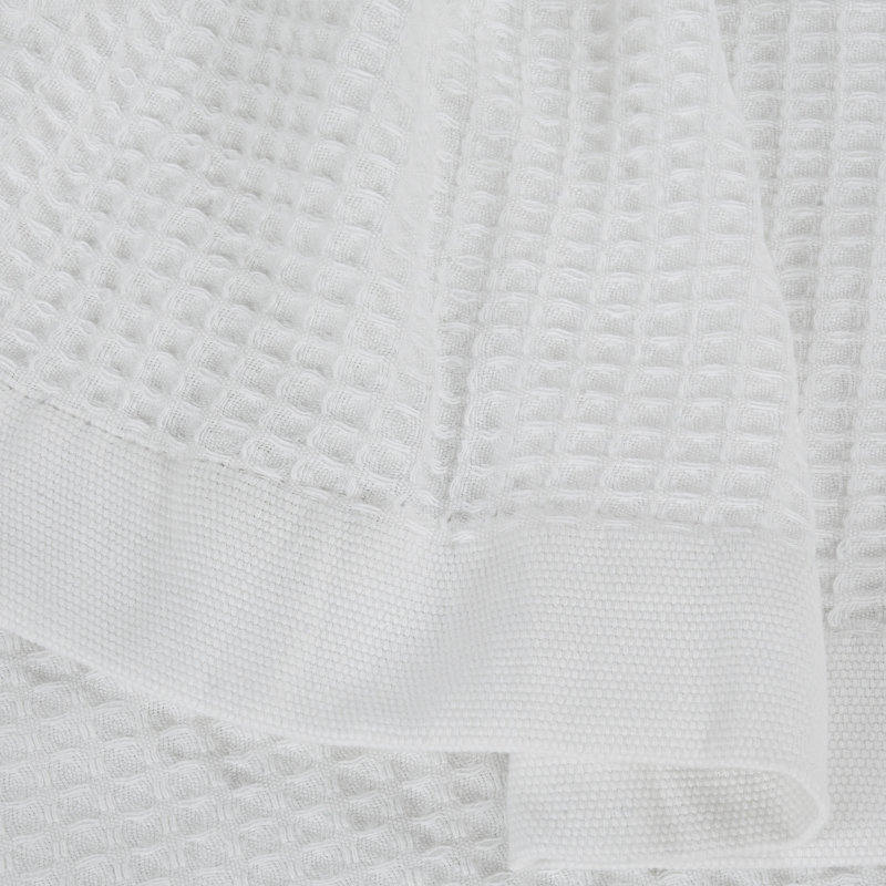 Full White Cotton Waffle Weave Machine Washable Blanket