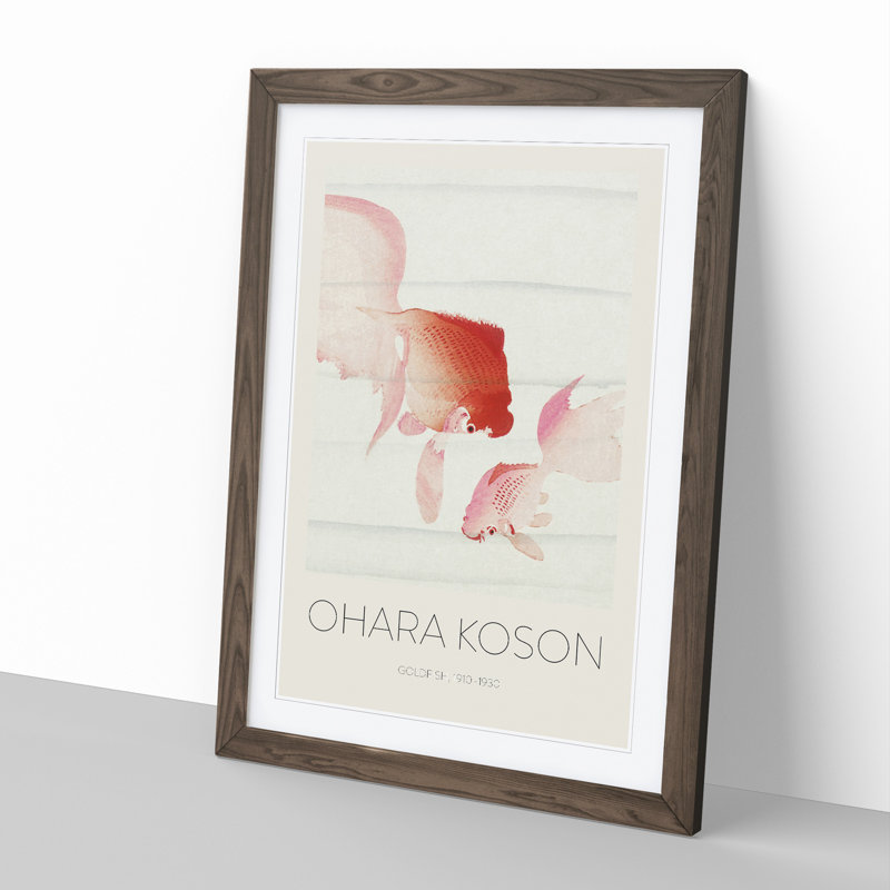 Goldfish by Ohara Koson - Single Picture Frame Print, 48cm H x 36cm W x 2cm D, Walnut Framed