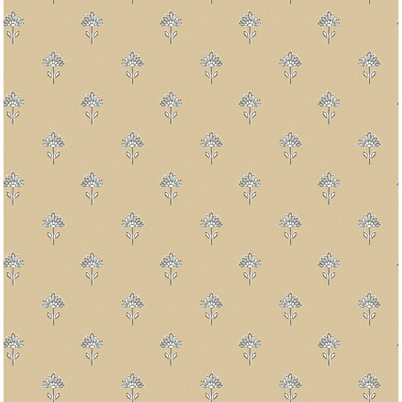 Papier peint floral Surdiva, Jaune