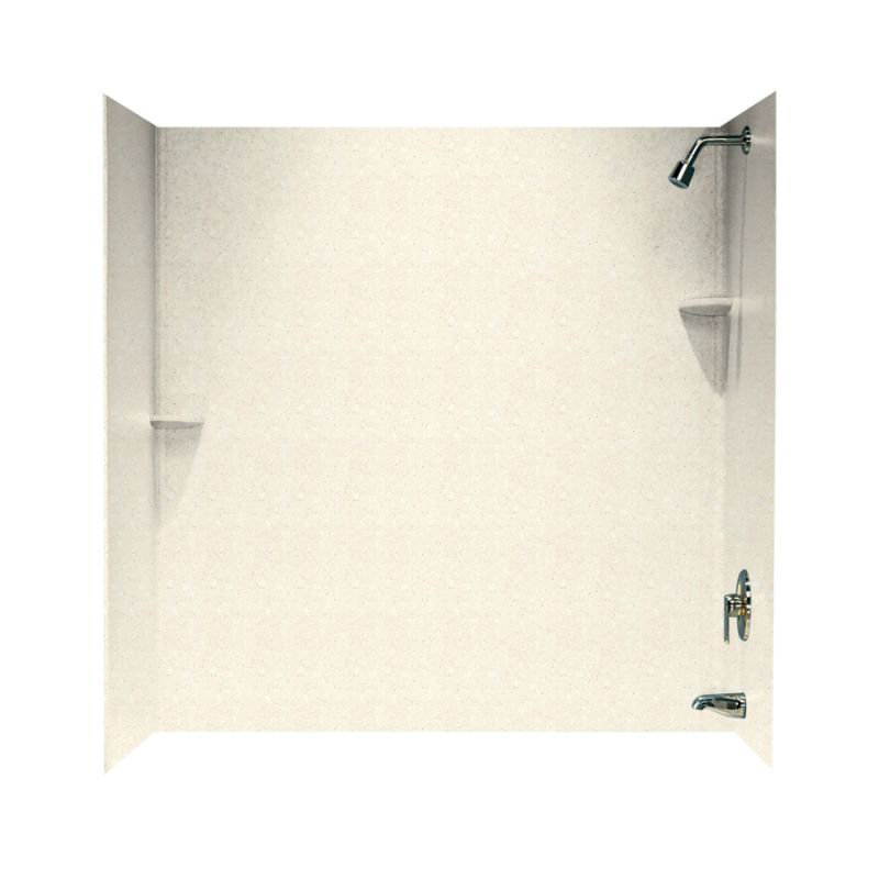 60'' W 30'' D 60'' H Alcove Solid Surface Wall, Pebble