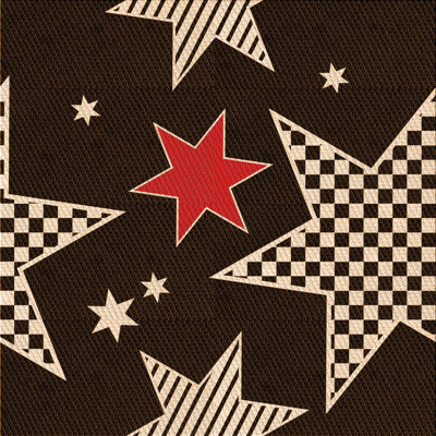 Tapis géométrique noir / rouge / beige