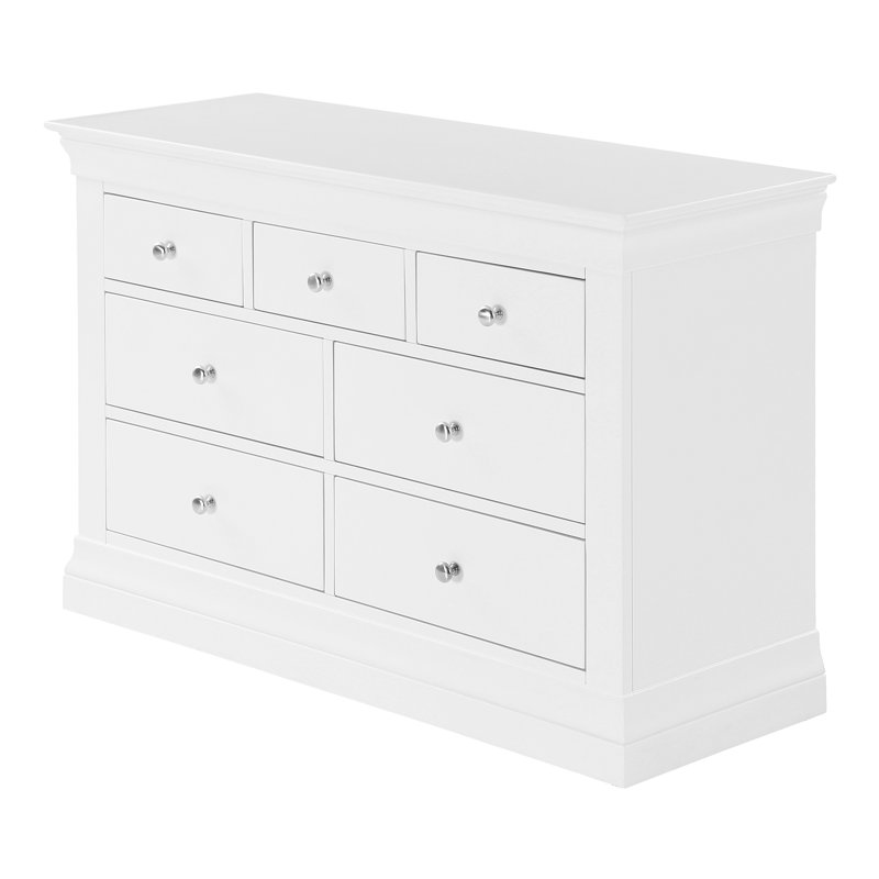 Dial 120cm W 7 - Drawer Chest of Drawers, White