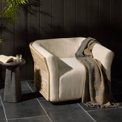 Fauteuil pivotant d'extérieur Emilian - Crème Vergo