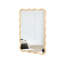 Miroir rectangulaire ondulé en bois massif - bois naturel - miroir moderne 40 po x 28 po pour salle de bain, chambre à coucher, salon, salle à manger, vestiaire, vestibule-1029297883