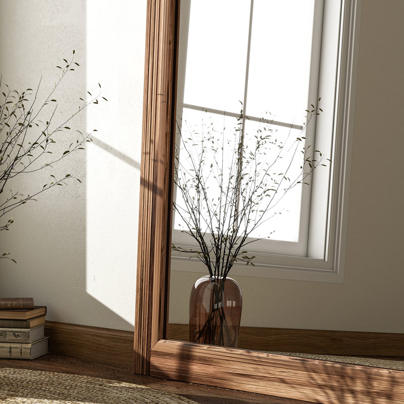 Miroir mural, 38 po x 24 po, Bois brun
