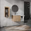 Meuble-lavabo mural avec lavabo et armoire latérale, portes à fermeture douce, armoire combinée-104927847