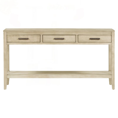 Farmhouse Console Table with 3 Drawers Espresso