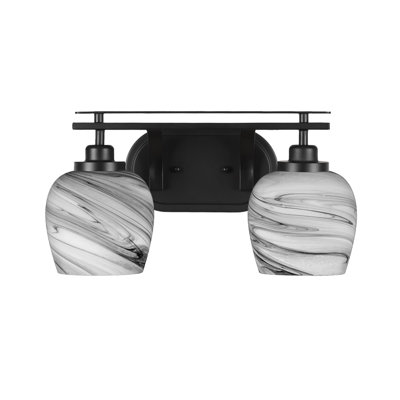 Alirra 2 Light Bath Bar Shown With 6" Glass