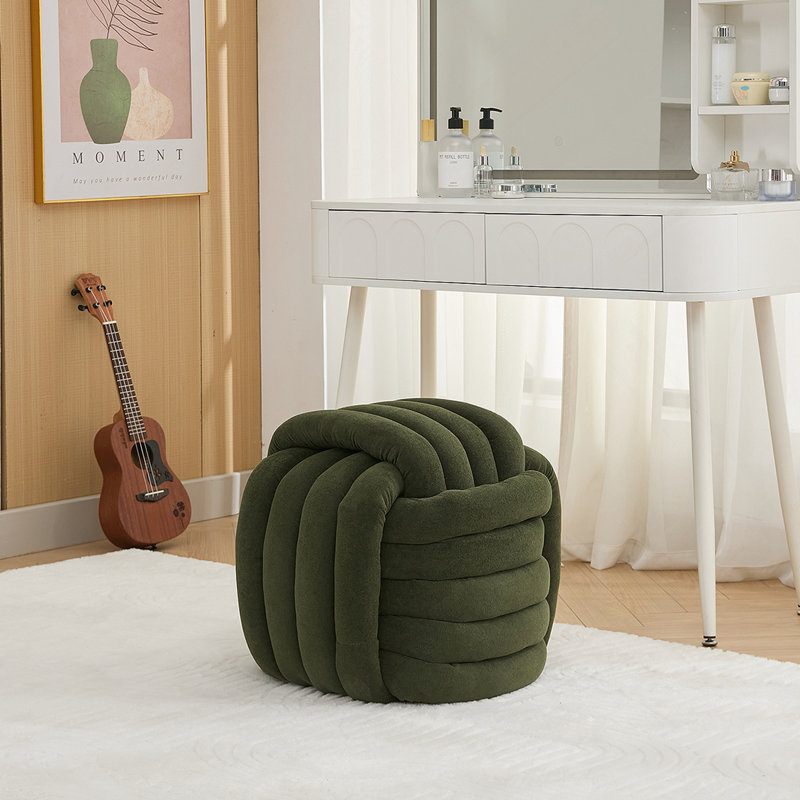 Repose-pieds en tissu Chenille, Vert