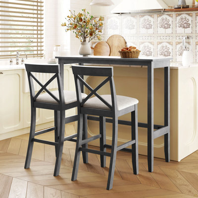 Ensemble de coin-repas en bois de 48 po Farmhouse