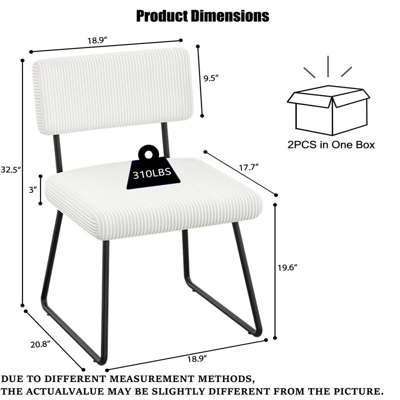 Chaise d'appoint rembourrée en velours Nikitia, Blanc