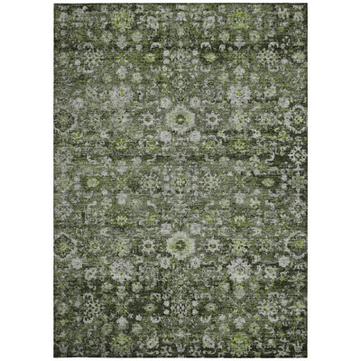 Tapis oriental lavable intérieur vert 10 pi x 14 pi vert et olive