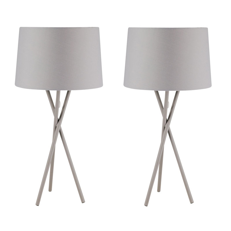 Castello Metal Tripod Lamp, Grey, Grey
