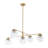 5-Light Ribbed Glass Modern Linear Chandelier