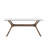 Arne Mid-Century 72" Glass Top Walnut Finish Rectangular Table Dining Set - Beige Fabric Chairs, 7-Piece-971867509