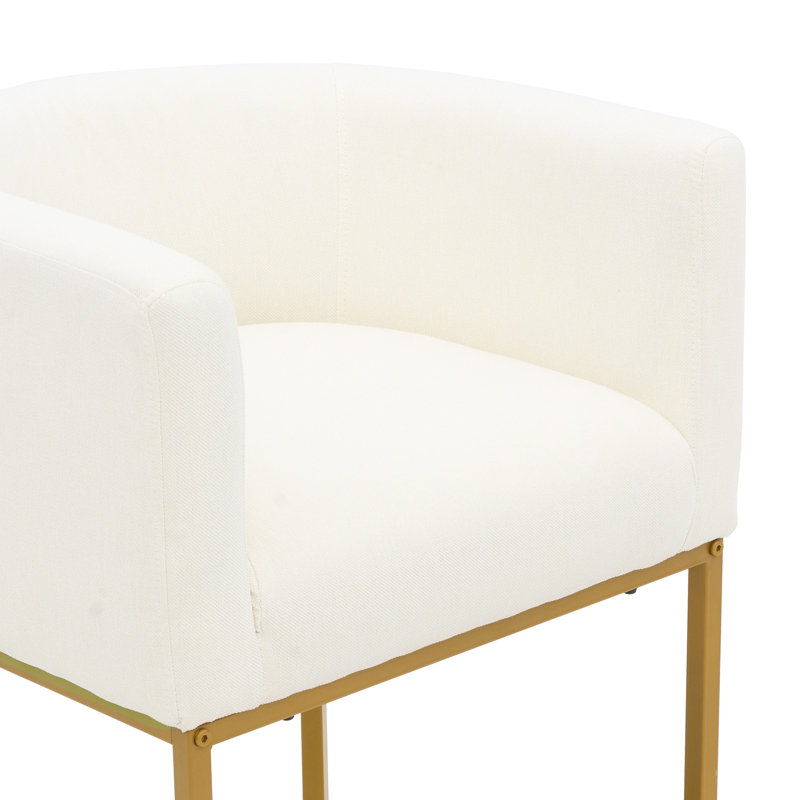 Tabouret de bar 26 po, Beige Seat/Gold Frame, 2