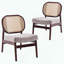 Chaise d'appoint en rotin, structure en bois massif et conception ergonomique-1202647916