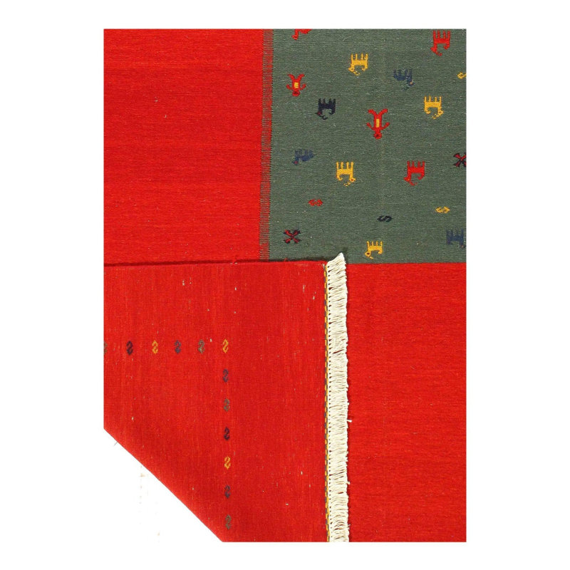 Geometric Area Rug in Red