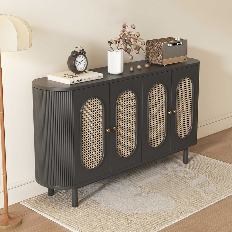 Buffet avec rangement tressé French Rattan