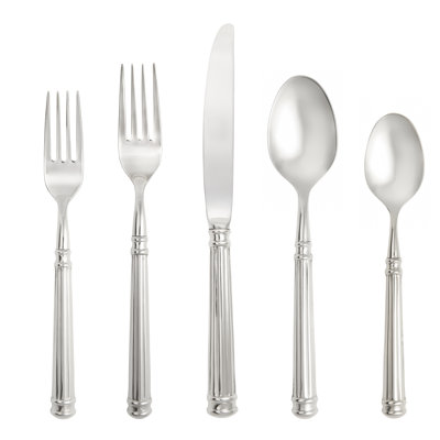 Nyssa 5 Piece Stainless Steel Flatware Set, Service for 1