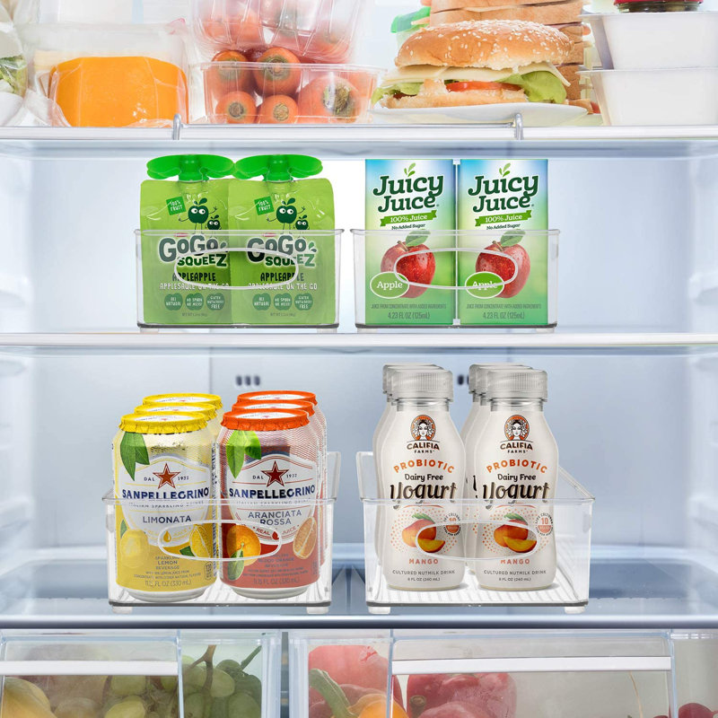 Sorbus 4 Pack Medium Stackable Clear Storage and Organizer Bins with Handles