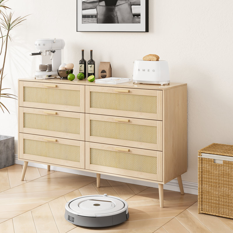 Charise 47.2'' W 6 - Drawer Dresser, Natural