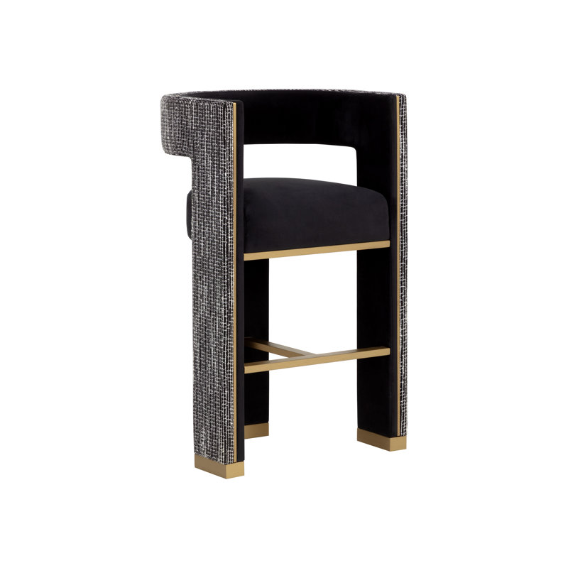 Upholstered Bar Stool with Metal Frame, 30