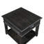 Table en bois classique avec finition gris anthracite, tiroir, tablette et options de chargement