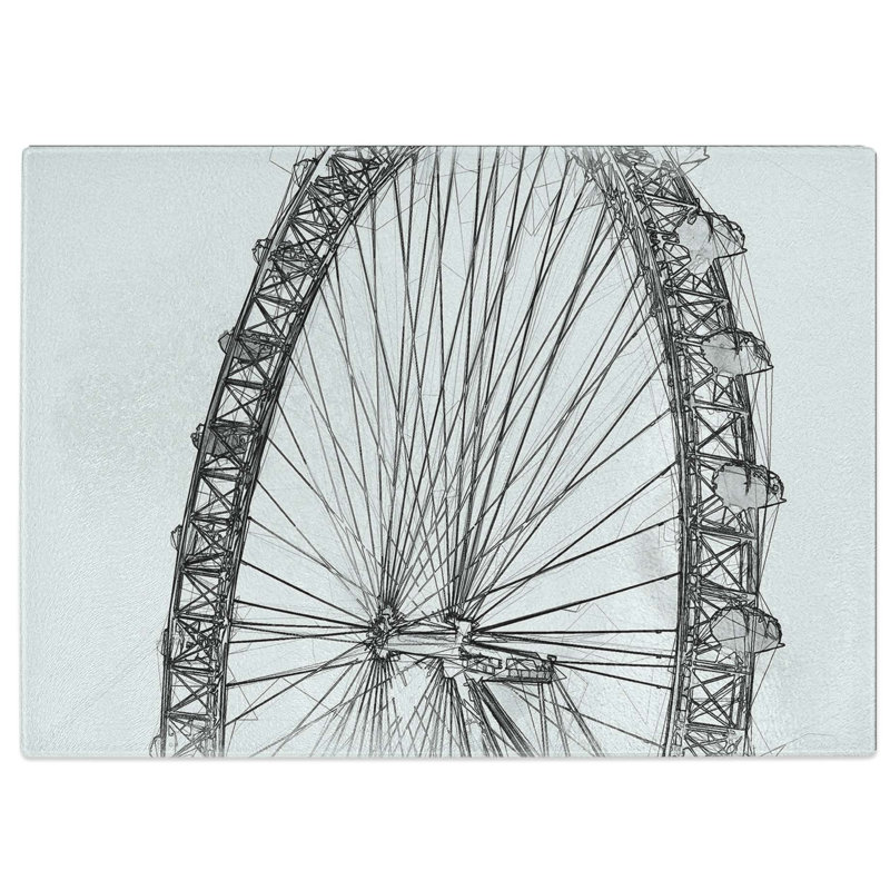 Tempered Glass The London Eye London in Abstract Chopping Board, 28.5 cm W x 20 cm L