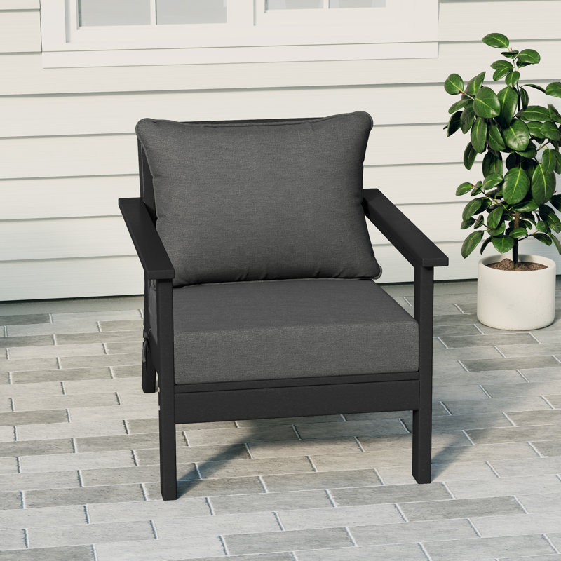 Chaise avec coussins Hydea, Noir, Gris