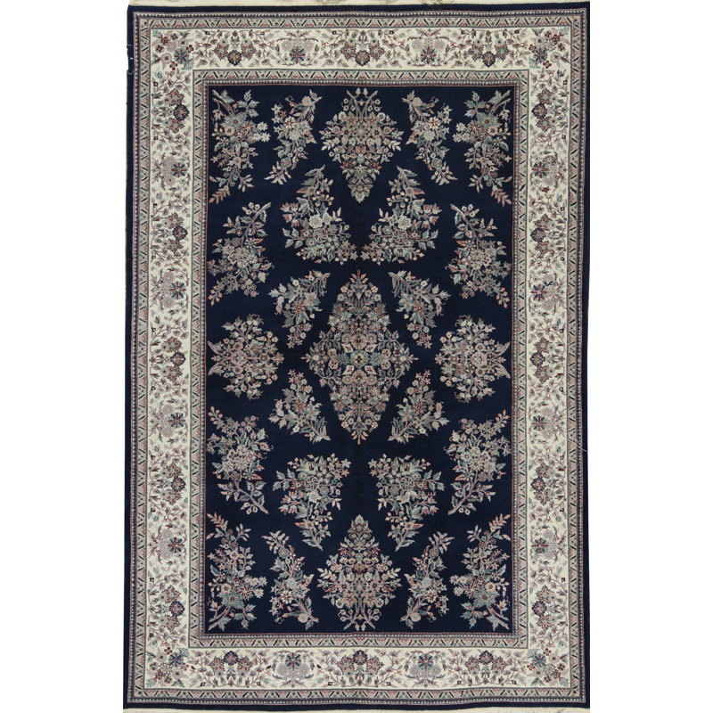 Tapis noir de haute qualité noué à la main