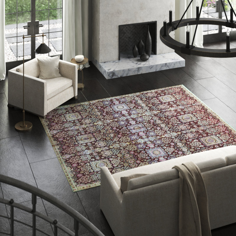 Kendale Oriental Area Rug in Pink/Green