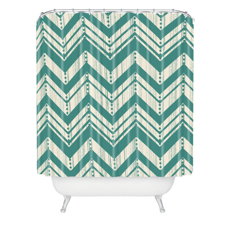 Rideau de douche simple à chevron + crochets Heather Dutton