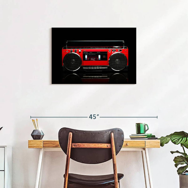 Abarca Retro Red Boom Box, 20" H x 30" W