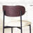 Beige Faux Leather Dining Chairs Set of 4, Armless Upholstered Kitchen Chairs with Wood Grain Back, Modern Dining Room Chairs with Curved Backrest & Metal Legs-2082090108-2082090110