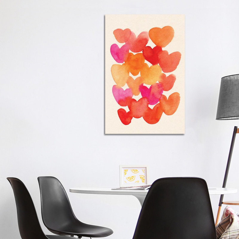 Hearts 1 Piece Wall Art on Canvas, 101.6 cm H x  66.04 cm W  x  3.175 cm D, Does Not Apply