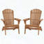 Ensemble de 2 chaises pliantes en bois Adirondack (dossier pré-assemblé)-648539429