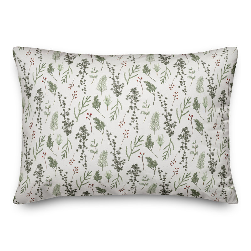 Floral Throw Pillow, White