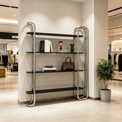 Unique Shaped Stainless Display Cabinet