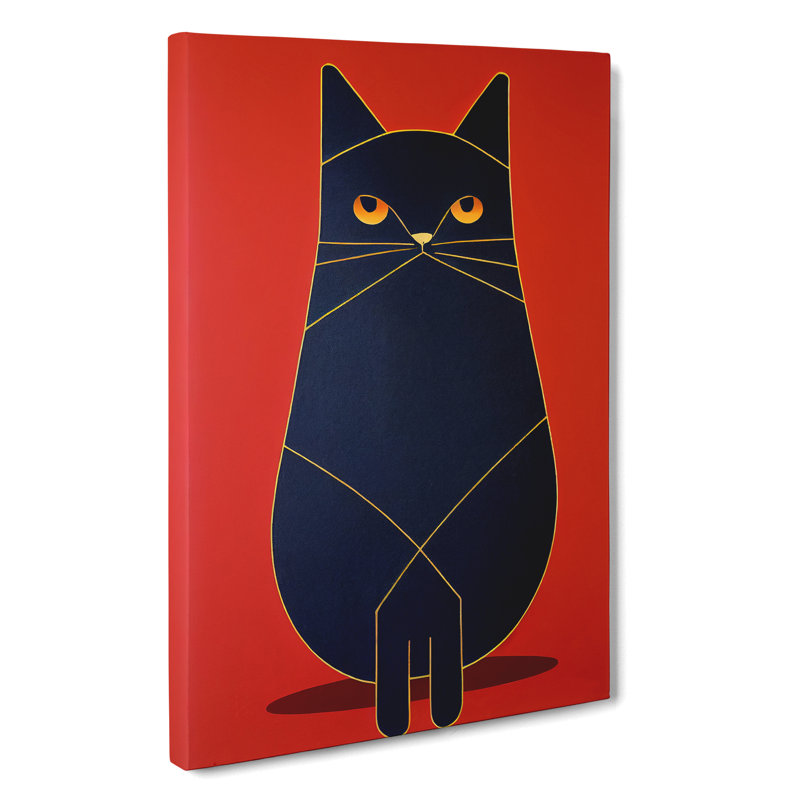 Modern Cat No.2 Abstract - Wrapped Canvas, 50cm H x 35cm W x 3cm D