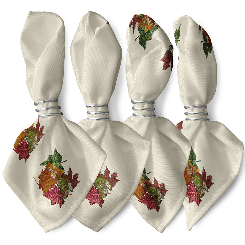 Chloegrace Polyester Rustic Napkins, Ivory