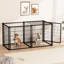 Cage pour chien de 63 po pour canines de taille moyenne, parc pour chiots avec dessus amovible, fil de résistance à la traction, emplacement de la porte réglable, espaces séparés de séparation, installation rapide et simple pour chiens de 50 à 90 lb, verrouillable