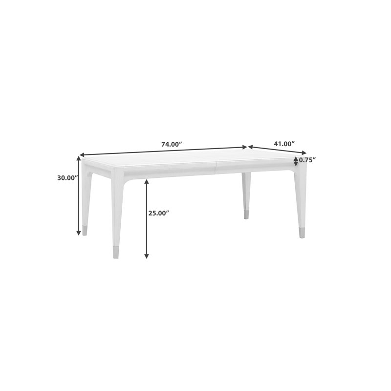 Beige and White Extendable Wood Rectangular Dining Table