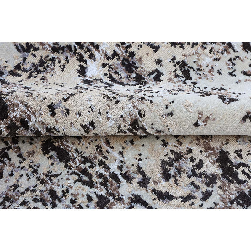 One-of-a-Kind High-Quality Hand-Knotted Gray/White Area Rug