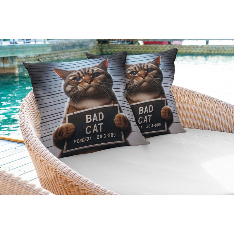 Coussin décoratif réversible en tissu, Carré, H 24 po x l 24 po