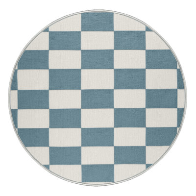 Tapis beige à carreaux lavable à la machine